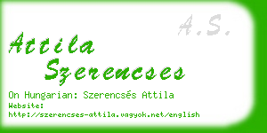 attila szerencses business card