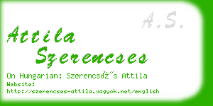 attila szerencses business card